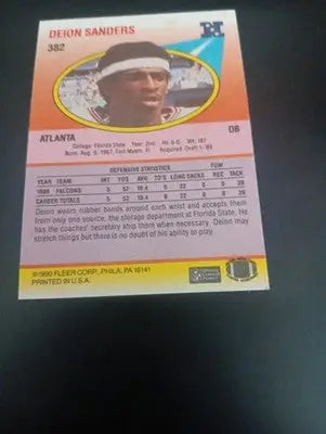 1990 Fleer - Deion Sanders #382. Atlanta Falcons. NRMT+