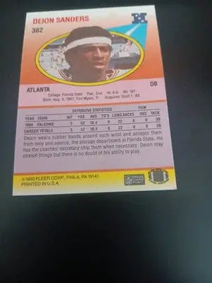 1990 Fleer - Deion Sanders #382. Atlanta Falcons. NRMT+