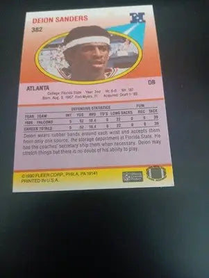 1990 Fleer - Deion Sanders #382. Atlanta Falcons. NRMT+