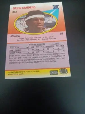 1990 Fleer - Deion Sanders #382. Atlanta Falcons. NRMT+