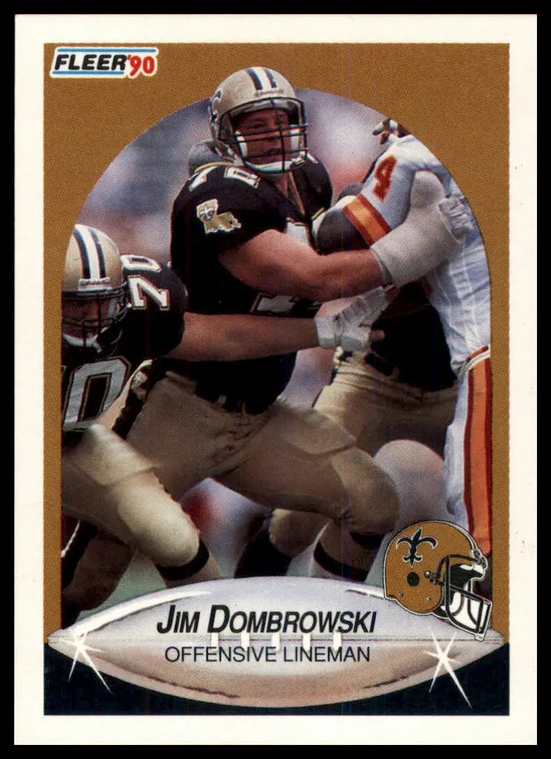 1990 Fleer Jim Dombrowski RC 185 New Orleans Saints NM - Football Card Single