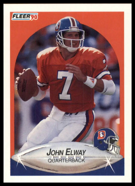 1990 Fleer John Elway 21 Denver Broncos NM - Football Card Single