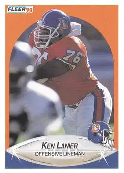 1990 Fleer Ken Lanier RC 27 Denver Broncos NM - Football Card Single