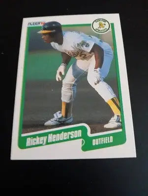 1990 Fleer - Rickey Henderson #10. Oakland Athletics. NRMT+ - Baseball Card Single