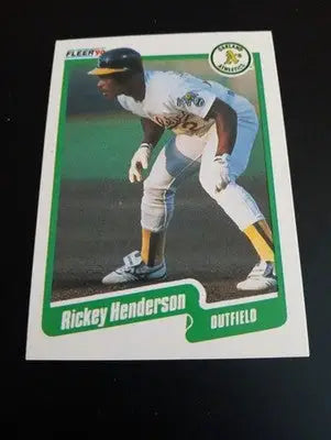 1990 Fleer - Rickey Henderson #10. Oakland Athletics. NRMT+ - Baseball Card Single