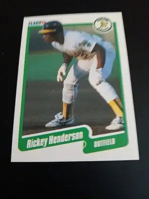 1990 Fleer - Rickey Henderson #10. Oakland Athletics. NRMT+ - Baseball Card Single