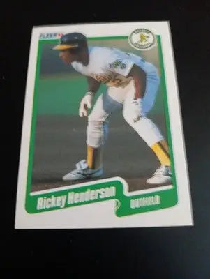 1990 Fleer - Rickey Henderson #10. Oakland Athletics. NRMT+ - Baseball Card Single