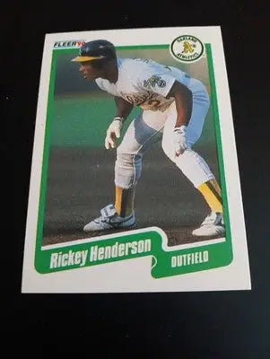 1990 Fleer - Rickey Henderson #10. Oakland Athletics. NRMT+ - Baseball Card Single