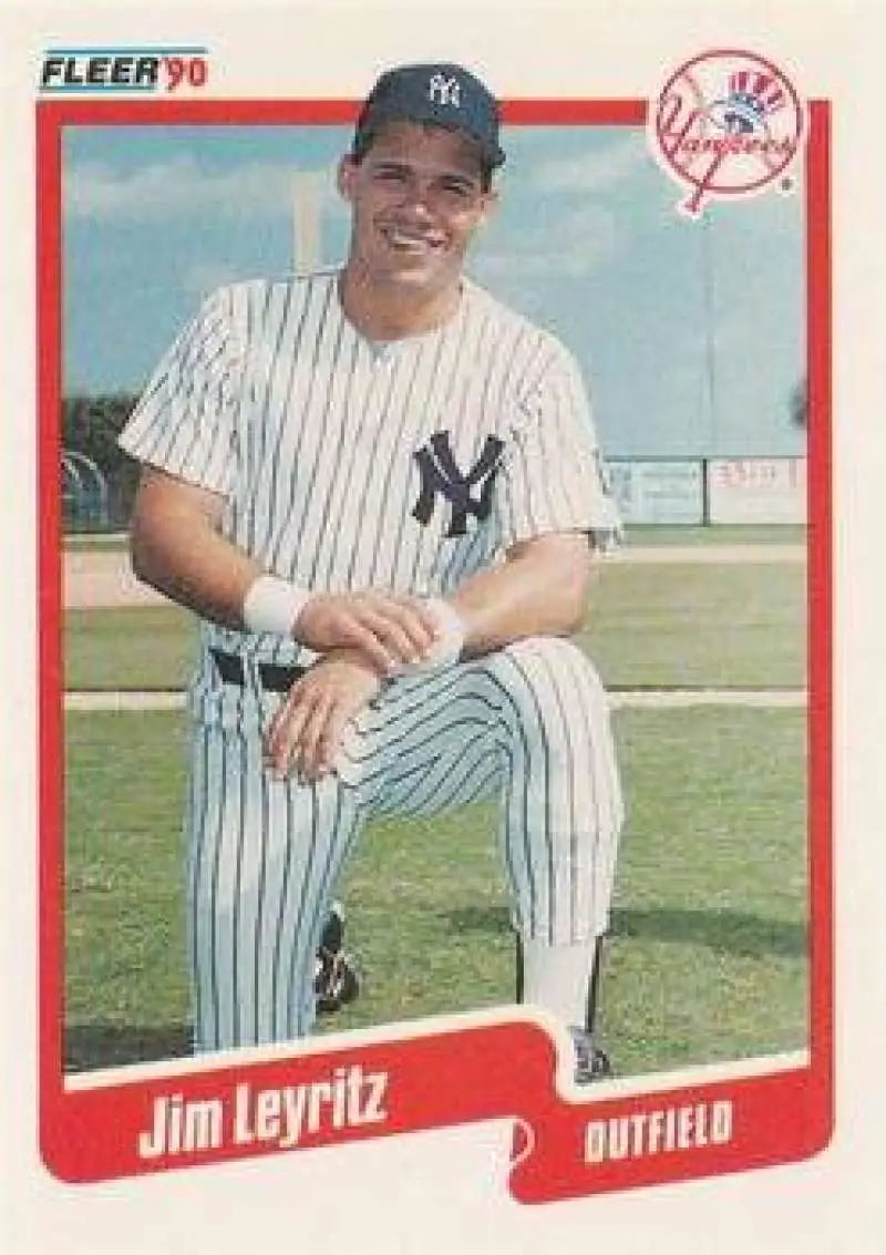 1990 Fleer Update #U-112 Jim Leyritz NM-MT RC Rookie New York Yankees Baseball Card - Baseball Card Single