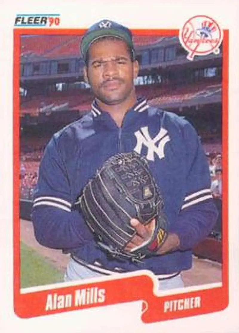 1990 Fleer Update #U-114 Alan Mills NM-MT RC Rookie New York Yankees Baseball Card - Baseball Card Single
