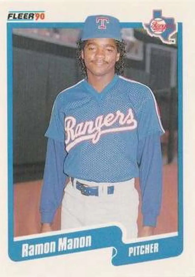 1990 Fleer Update #U-124 Ramon Manon NM-MT RC Rookie Texas Rangers Baseball Card - Baseball Card Single