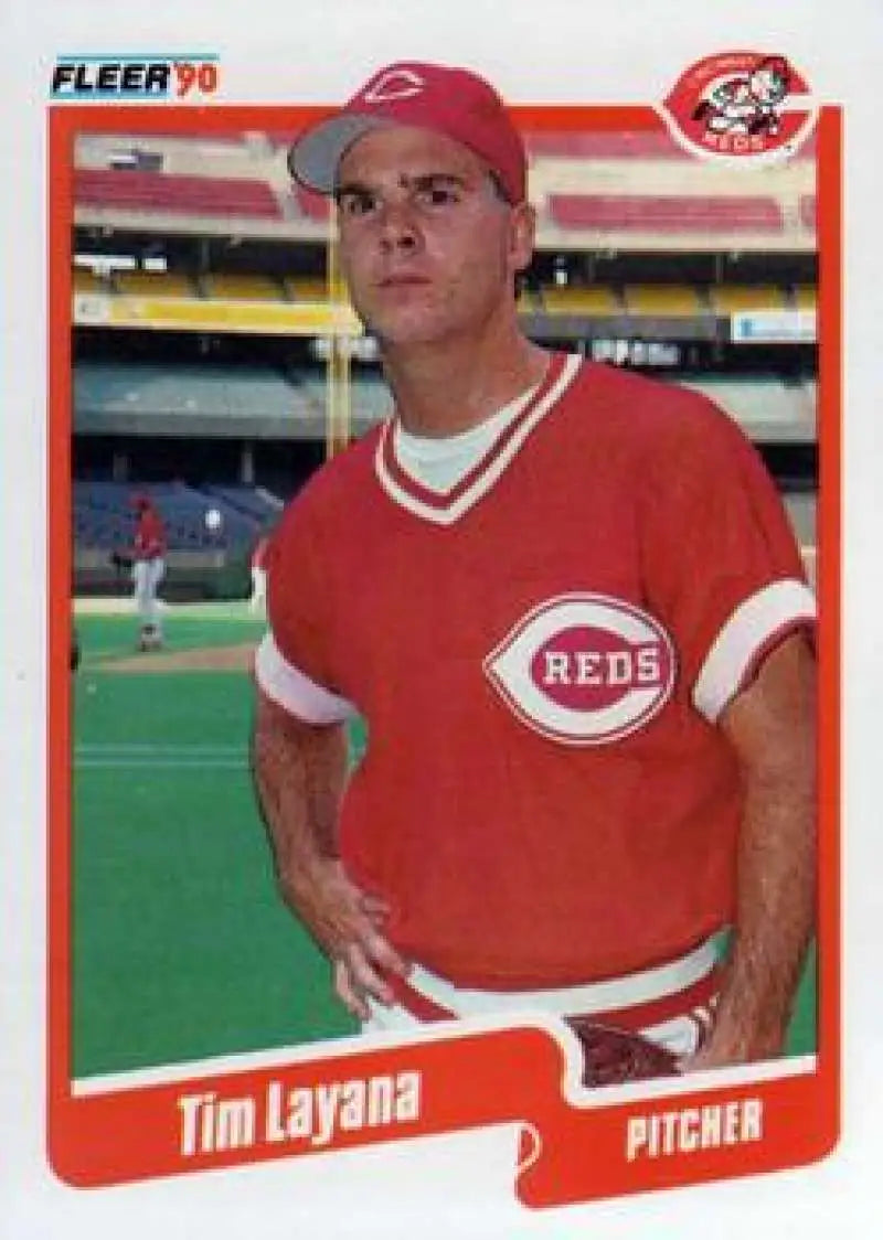 1990 Fleer Update #U-14 Tim Layana NM-MT RC Rookie Cincinnati Reds Baseball Card - Baseball Card Single