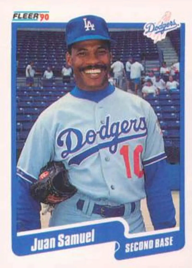 1990 Fleer Update #U-25 Juan Samuel NM-MT Los Angeles Dodgers Baseball Card - Baseball Card Single