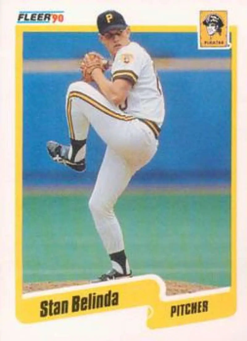 1990 Fleer Update #U-48 Stan Belinda NM-MT RC Rookie Pittsburgh Pirates Baseball Card - Baseball Card Single