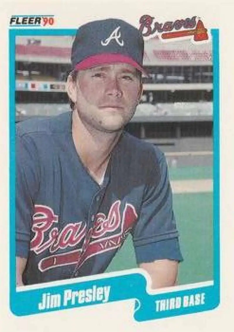 1990 Fleer Update #U-6 Jim Presley NM-MT Atlanta Braves Baseball Card - Baseball Card Single