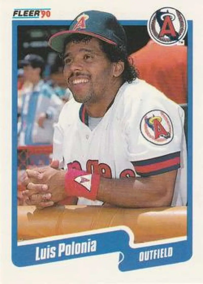 1990 Fleer Update #U-80 Luis Polonia NM-MT California Angels Baseball Card - Baseball Card Single