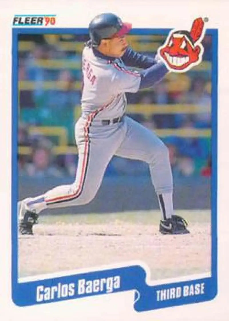 1990 Fleer Update #U-90 Carlos Baerga NM-MT RC Rookie Cleveland Indians Baseball Card - Baseball Card Single