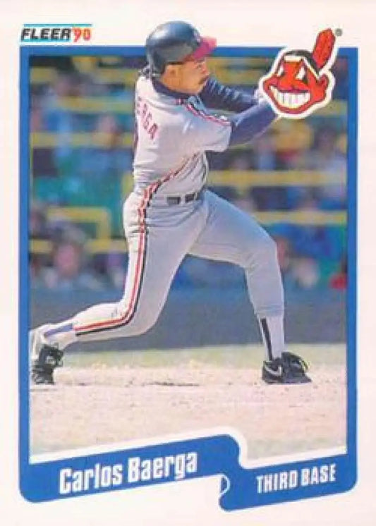 1990 Fleer Update #U-90 Carlos Baerga NM-MT RC Rookie Cleveland Indians Baseball Card - Baseball Card Single