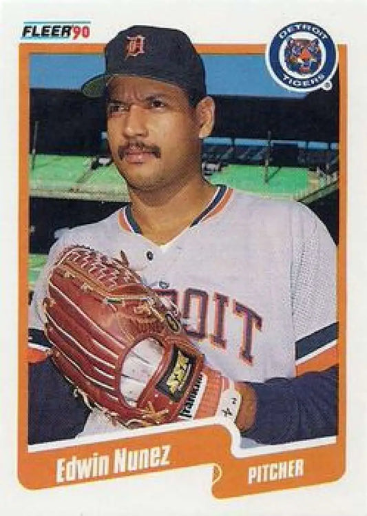 1990 Fleer Update #U-98 Edwin Nunez NM-MT Detroit Tigers Baseball Card - Baseball Card Single