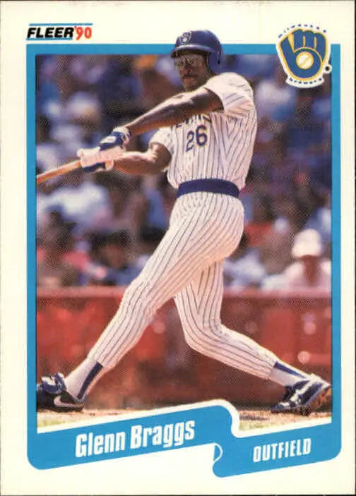 1990 Glenn Braggs Fleer Baseball Card #317 - Baseball Card Single