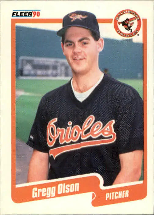 1990 Gregg Olson Fleer Baseball Card #184 - Baseball Card Single