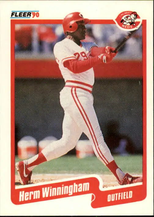 1990 Herm Winningham Fleer Baseball Card #435 - Baseball Card Single