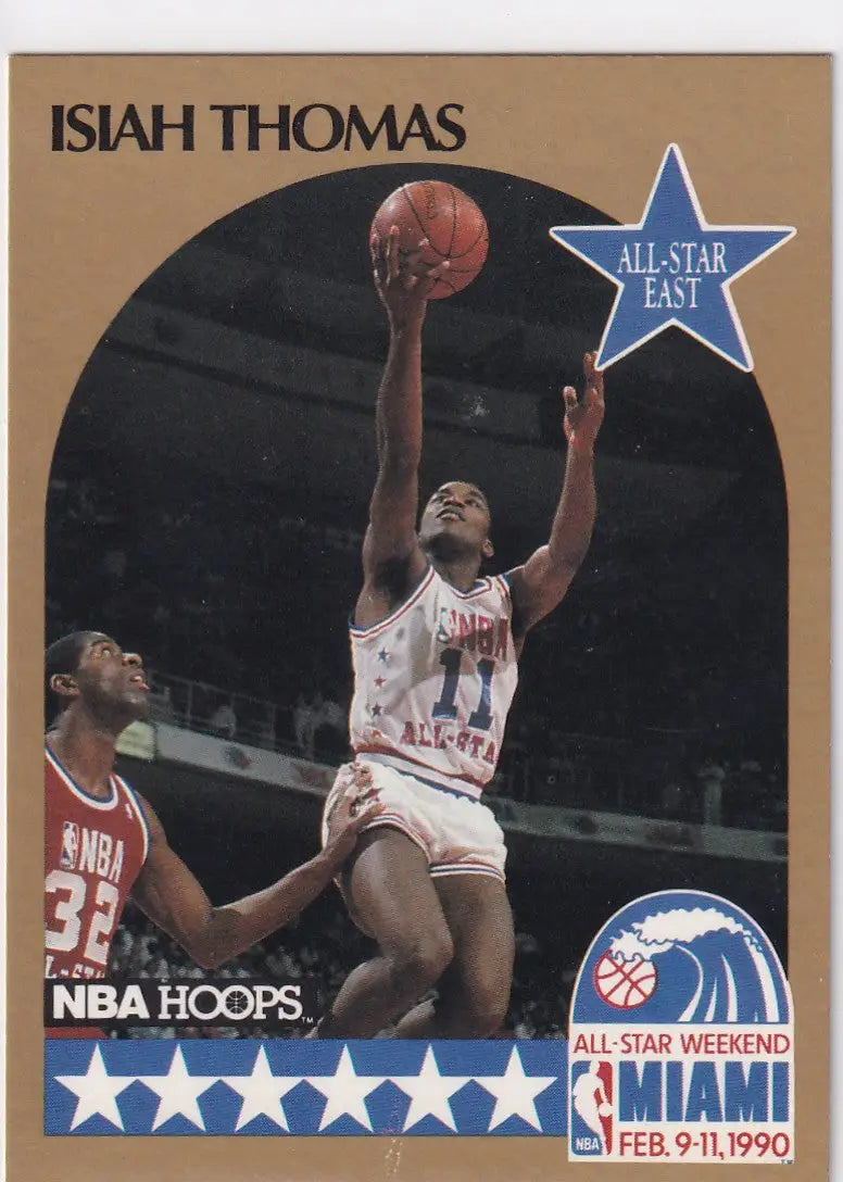 1990 HOOPS #11 ISIAH THOMAS ALL STAR- DETROIT PISTONS - Basketball Card Single