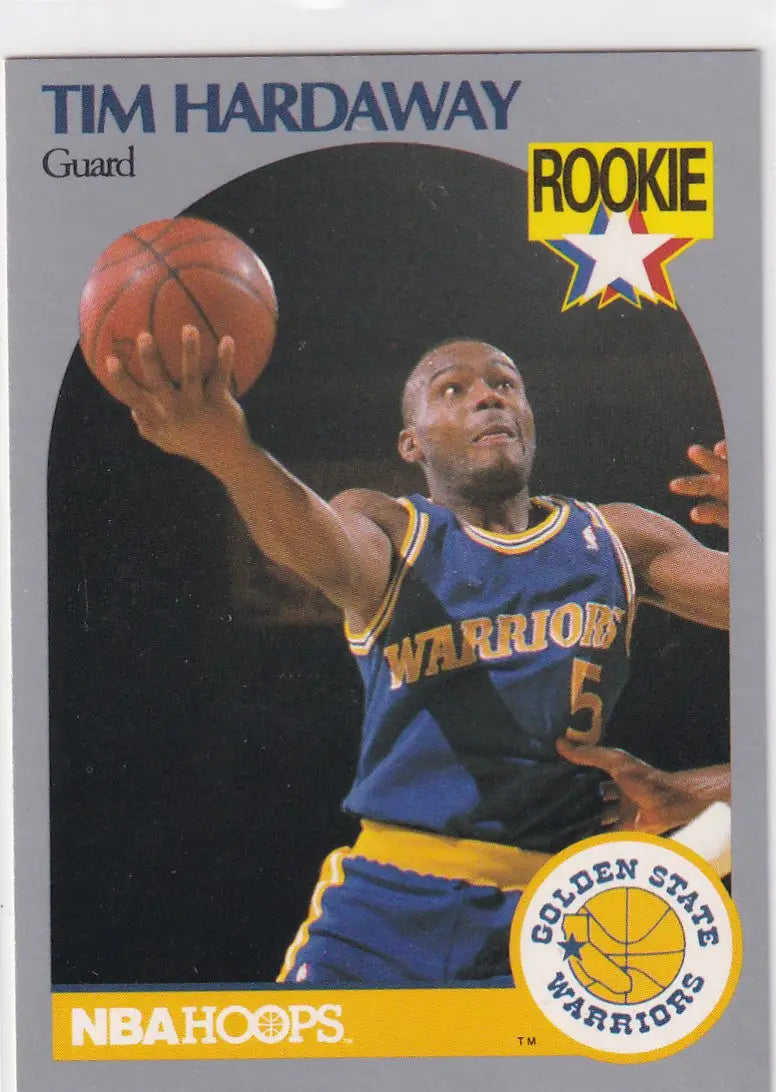 1990 HOOPS #113 TIM HARDAWAY- GOLDEN STATE WARRIORS - Basketball Card Single