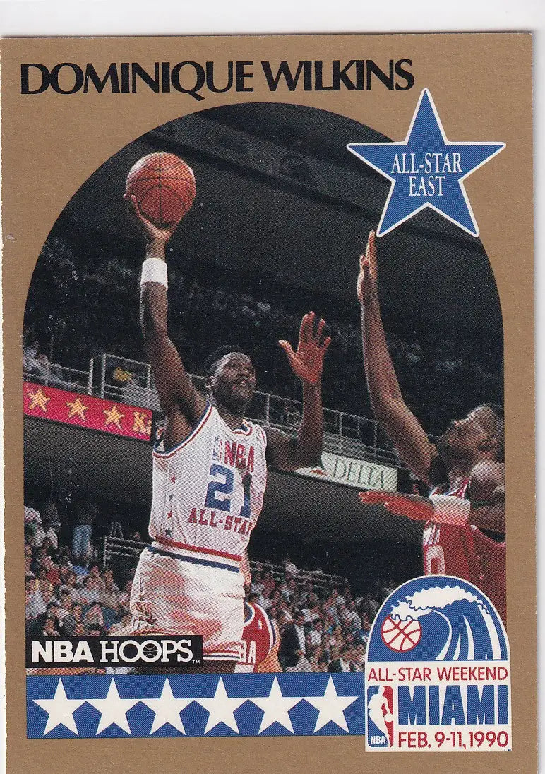 1990 HOOPS #12 DOMINIQUE WILKENS ALL STAR- ATLANTA HAWKS - Basketball Card Single