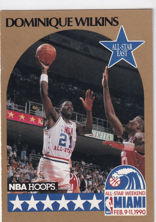 1990 HOOPS #12 DOMINIQUE WILKENS ALL STAR- ATLANTA HAWKS - Basketball Card Single
