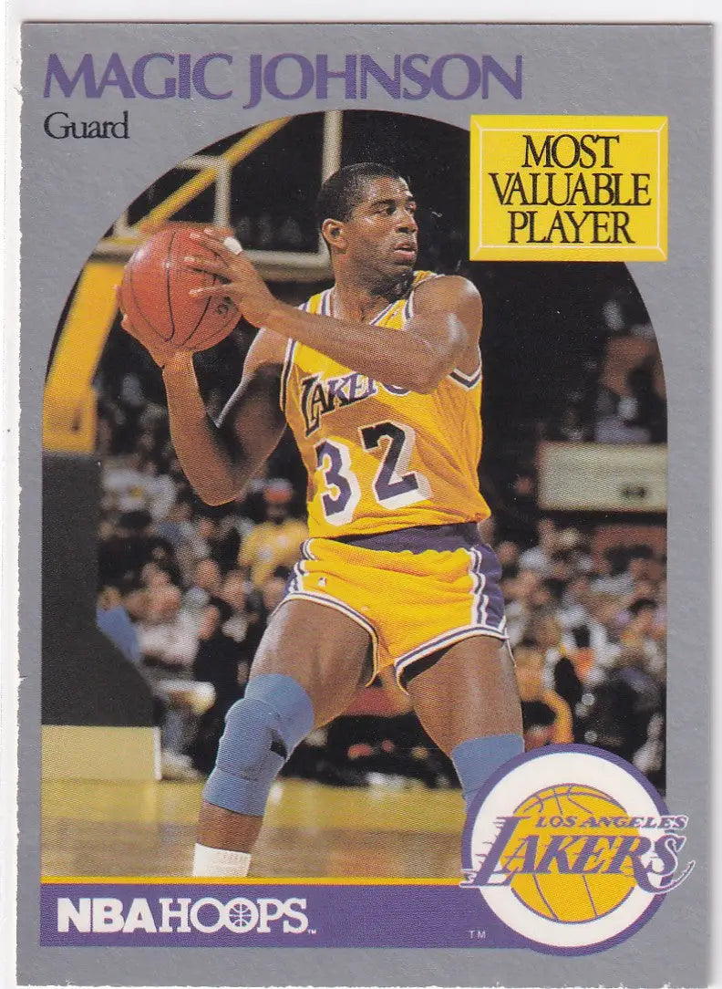1990 HOOPS #157 MAGIC JOHNSON MVP- LOS ANGELES LAKERS - Basketball Card Single
