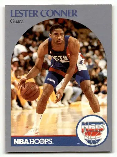 1990 Hoops #195 Lester Conner New Jersey Nets Basketball Cards NM Ne ID:55682 - Basketball Card Single