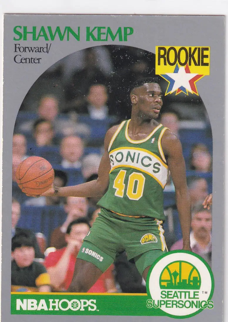 1990 HOOPS #279 SHAWN KEMP ROOKIE- SEATTLE SUPER SONICS - Basketball Card Single
