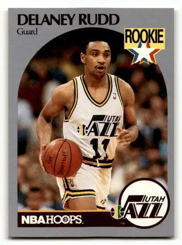 1990 Hoops #293 Delaney Rudd Utah Jazz Basketball Cards NM Near Mint ID:55680 - Basketball Card Single