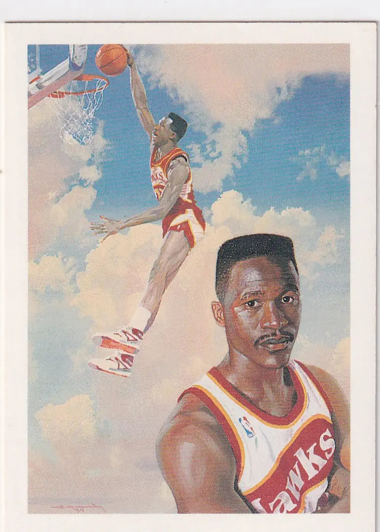 1990 HOOPS #355 DOMINIQUE WILKENS- ATLANTA HAWKS - Basketball Card Single
