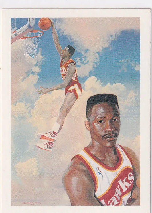 1990 HOOPS #355 DOMINIQUE WILKENS- ATLANTA HAWKS - Basketball Card Single