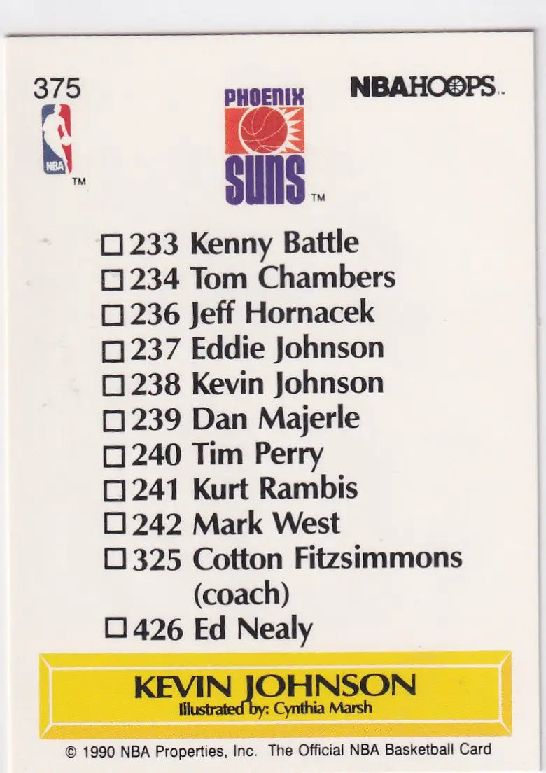 1990 HOOPS #375 LARRY JOHNSON- PHOENIX SUNS - Basketball Card Single