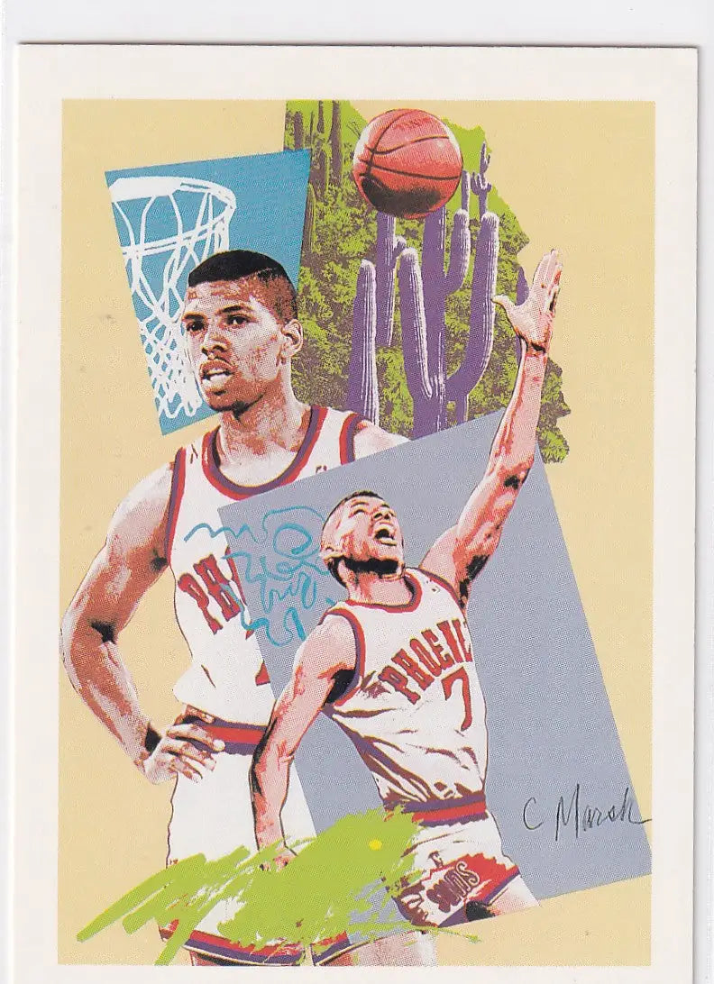 1990 HOOPS #375 LARRY JOHNSON- PHOENIX SUNS - Basketball Card Single