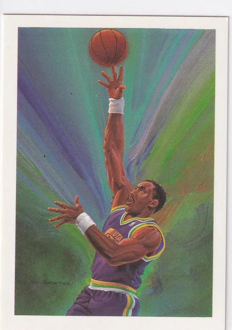 1990 HOOPS #380 KARL MALONE- UTAH JAZZ - Basketball Card Single