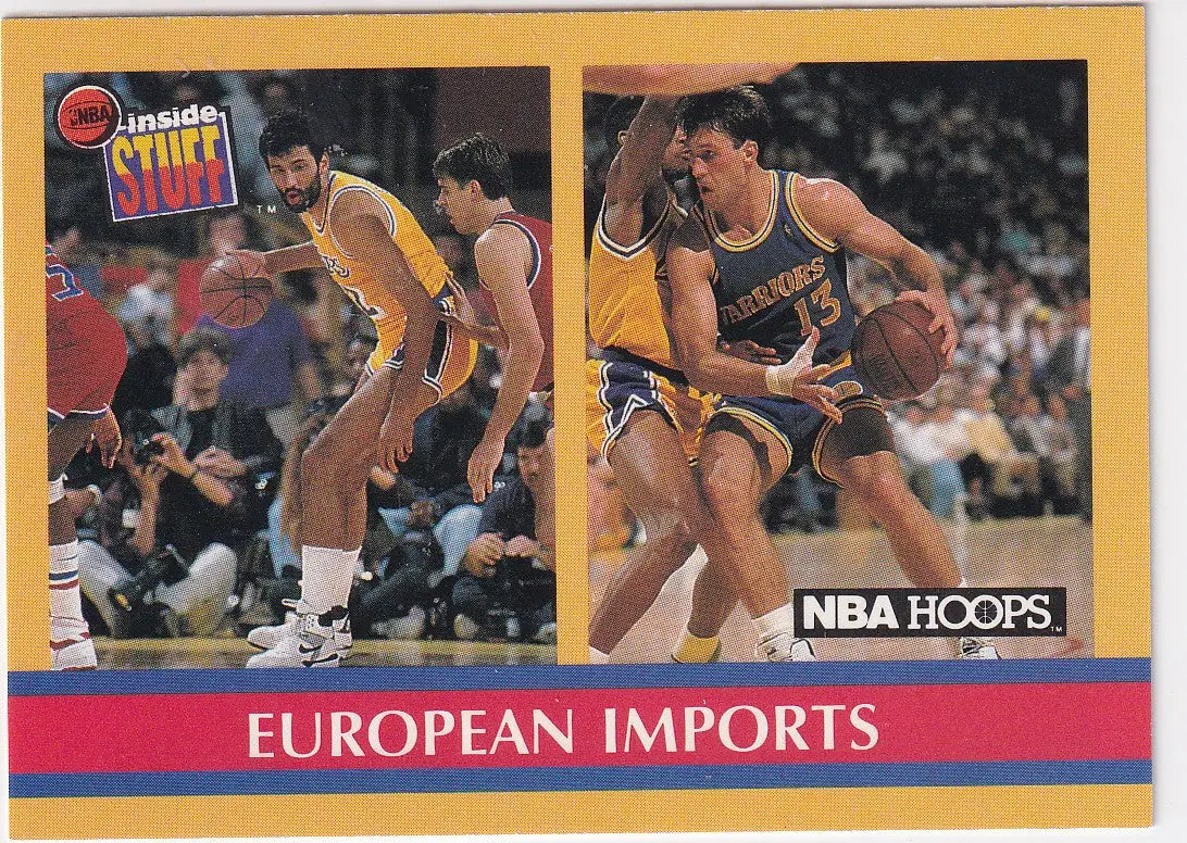 1990 HOOPS #384 EUROPEAN IMPORTS- LOS ANGELES LAKERS - Basketball Card Single