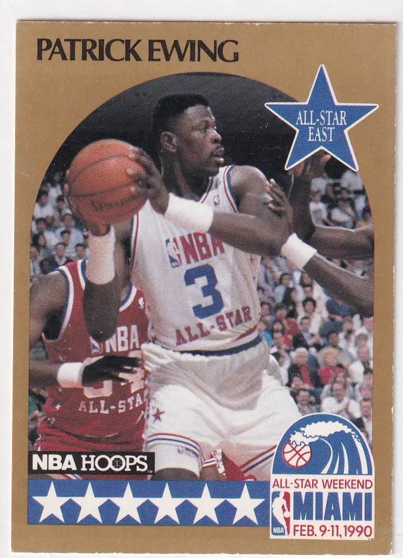1990 HOOPS #4 PATRICK EWING ALL STAR- NEW YORK KNICKS - Basketball Card Single