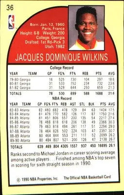 1990 Hoops Team Night Atlanta Hawks #NNO Dominique Wilkins - Basketball Card Single