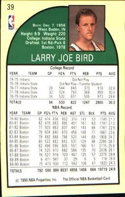 1990 Hoops Team Night Boston Celtics #NNO Larry Bird - Basketball Card Single