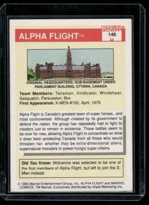 1990 Impel Marvel Universe Alpha Flight #148 - Marvel Card Single
