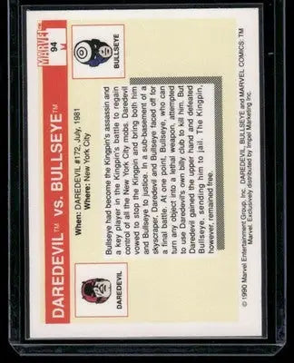 1990 Impel Marvel Universe Bullseye Daredevil #94 - Marvel Card Single