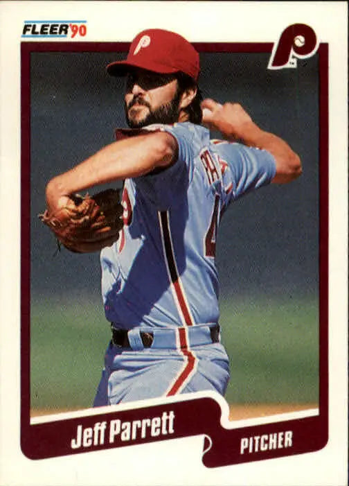1990 Jeff Parrett Fleer Baseball Card #570 - Baseball Card Single