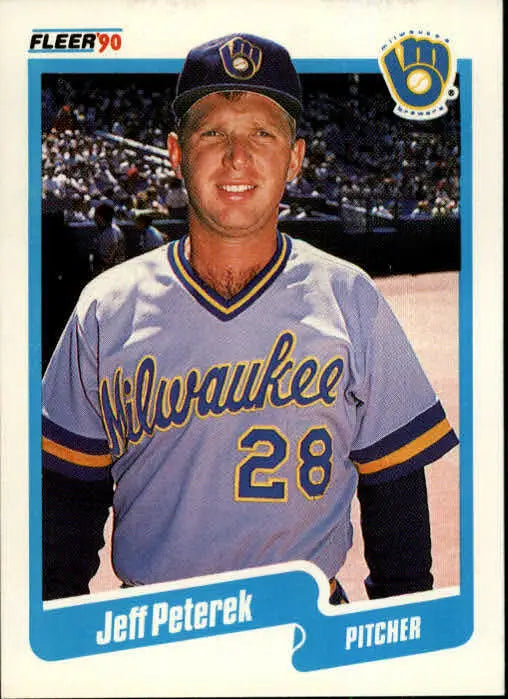 1990 Jeff Peterek Fleer Baseball Card #333 - Baseball Card Single