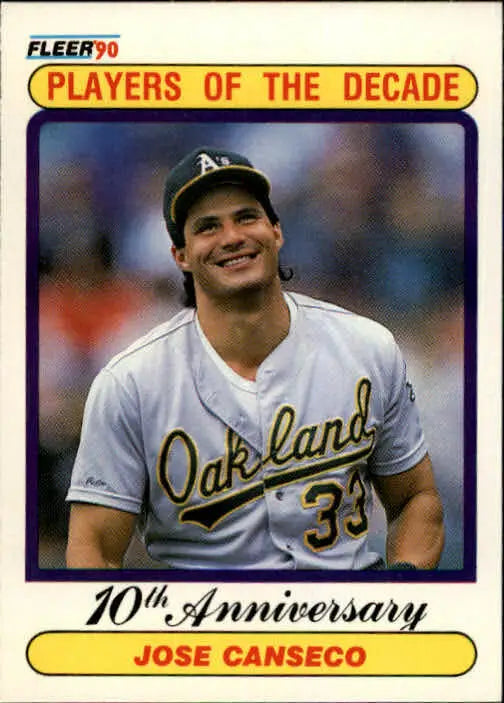 1990 Jose Canseco Fleer Baseball Card #629 - Baseball Card Single