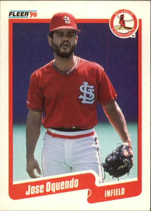 1990 Jose Oquendo Fleer Baseball Card #255 - Baseball Card Single
