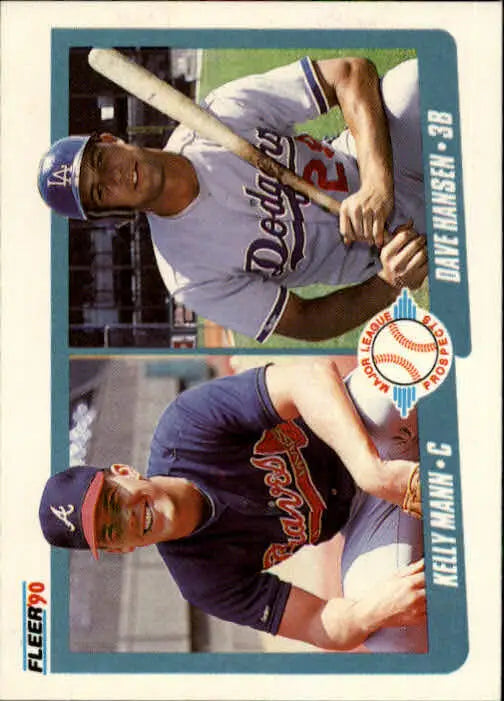 1990 Kelly Mann / Dave Hansen Fleer Baseball Card #642 - Baseball Card Single